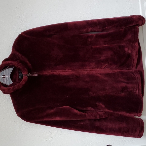 32 Degrees Full Zip Plush Teddy Bear Jacket Marlot Color Size S - Picture 10 of 13